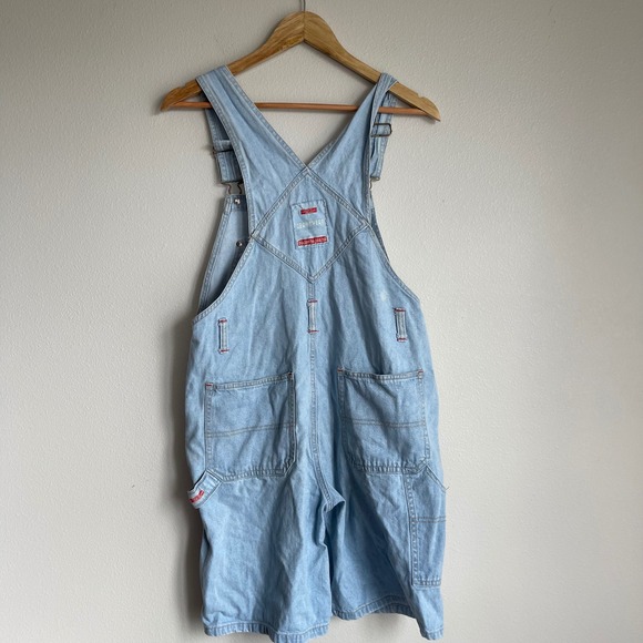 Vintage 90s Squeeze Denim Overall Shortalls Size‎ 6 - Picture 10 of 13